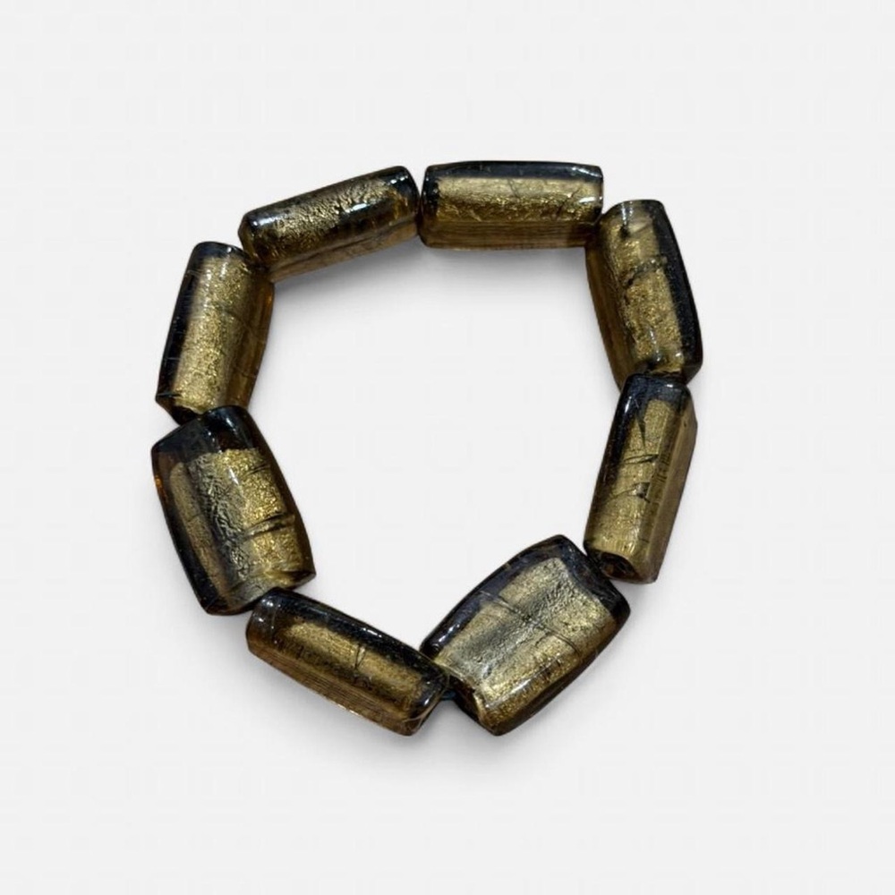 Gold Black Foil Class Chunky Bracelet